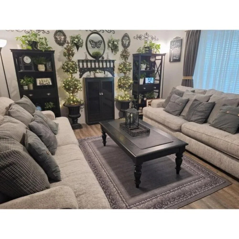 New 5x7 Gray Modern Area Rug Non-Slip Low Pile Carpet with Rubber Backing